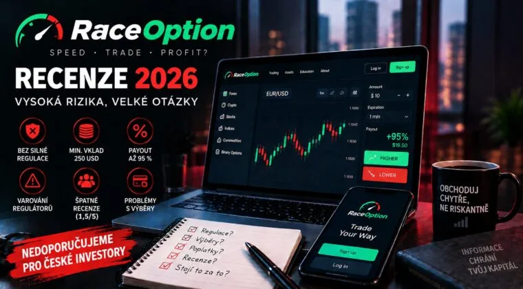 RaceOption recenze 2026: zkušenosti, výběry, poplatky a&nbsp;regulace